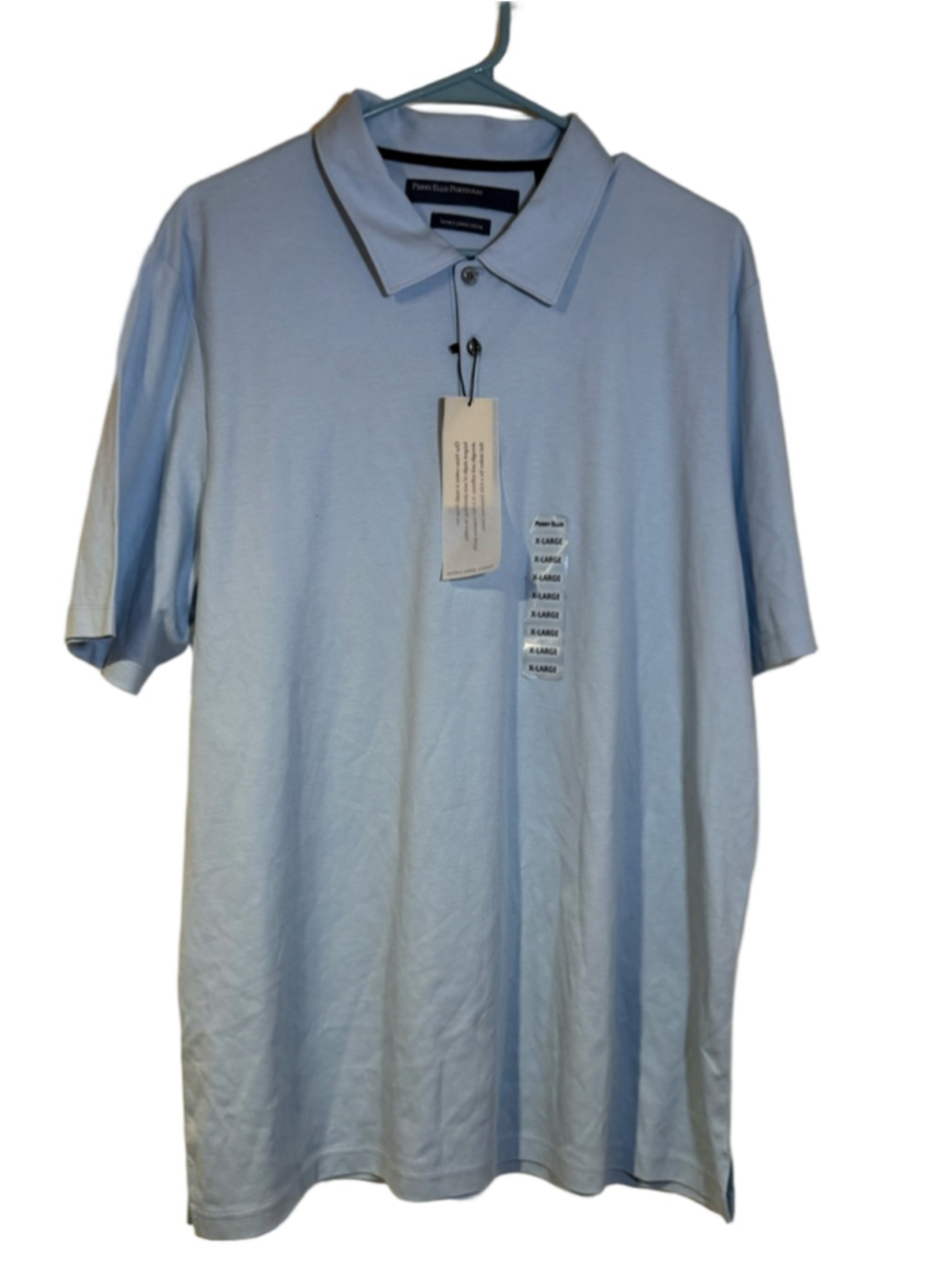 Perry Ellis Portfolio Light Blue Polo Shirt XL